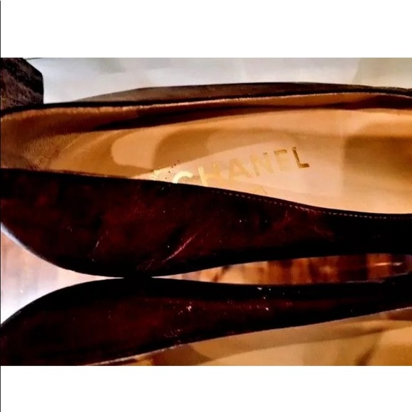 VINTAGE CHANEL BROWN SPECTATOR PUMPS SZ 6.5 - Picture 5 of 7